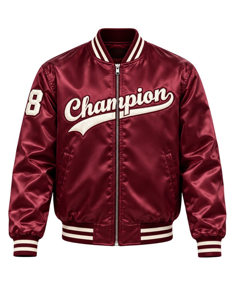 Custom satin bomber jacket