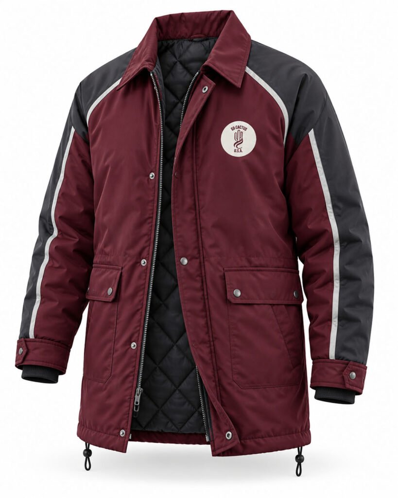 Custom insulated sideline coach jacket, team style