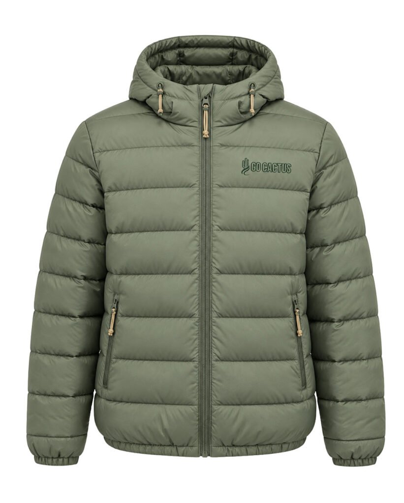 Custom recycled eco puffer jacket
