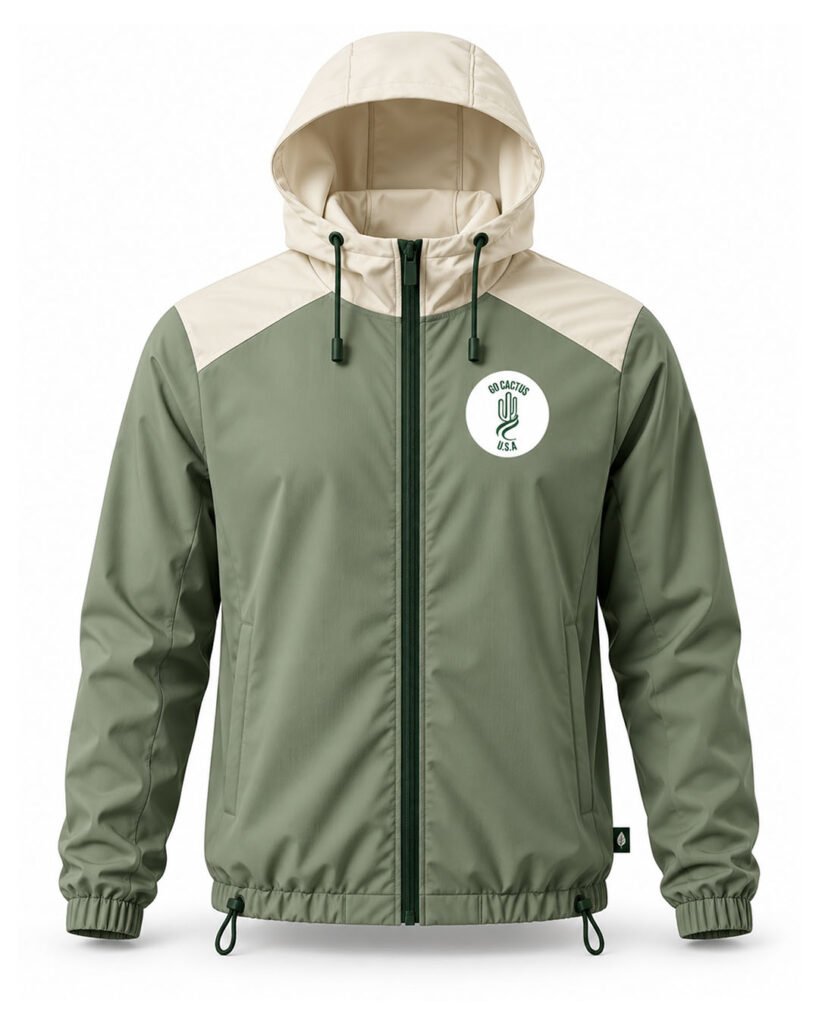 Recycled sustainable windbreaker jacket