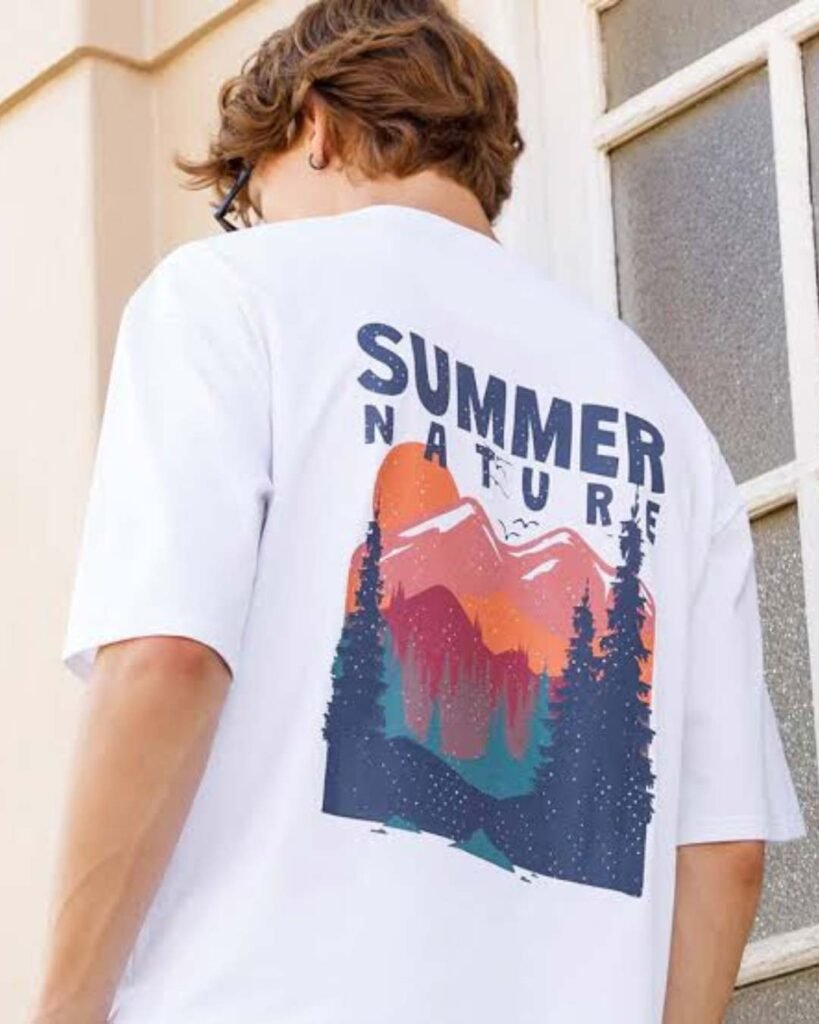 DTG printed full-color artwork on a cotton t-shirt