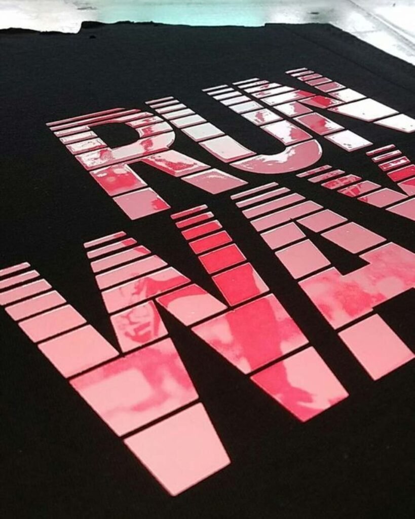 Raised silicone printed logo on performance sportswear