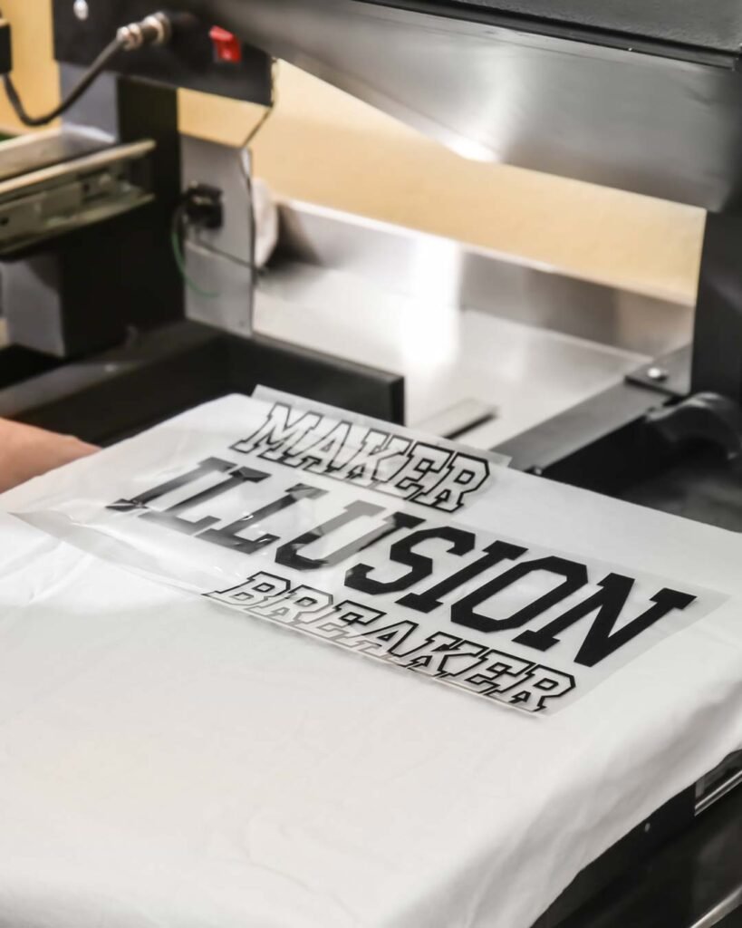 Vinyl heat transfer name and number on custom team apparel